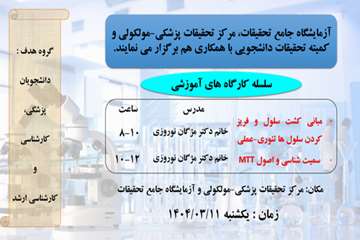 سلسله کارگاه های آموزشی آزمایشگاه جامع تحقیقات